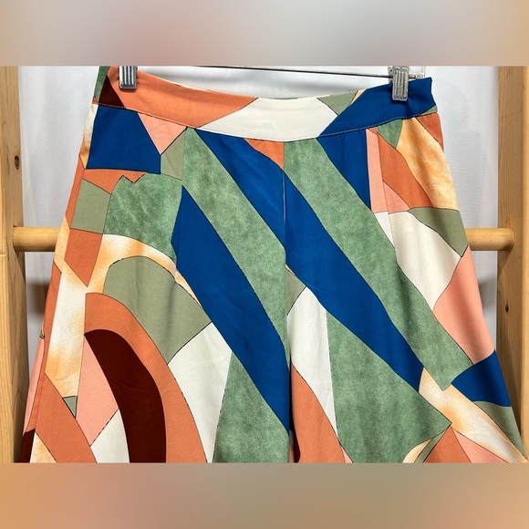 LUUKSE Colorful Abstract Wide Leg Palazzo Pants size M - Picture 3 of 11